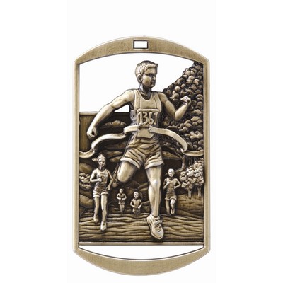 Dog Tag Medal, "Cross Country" - 2"